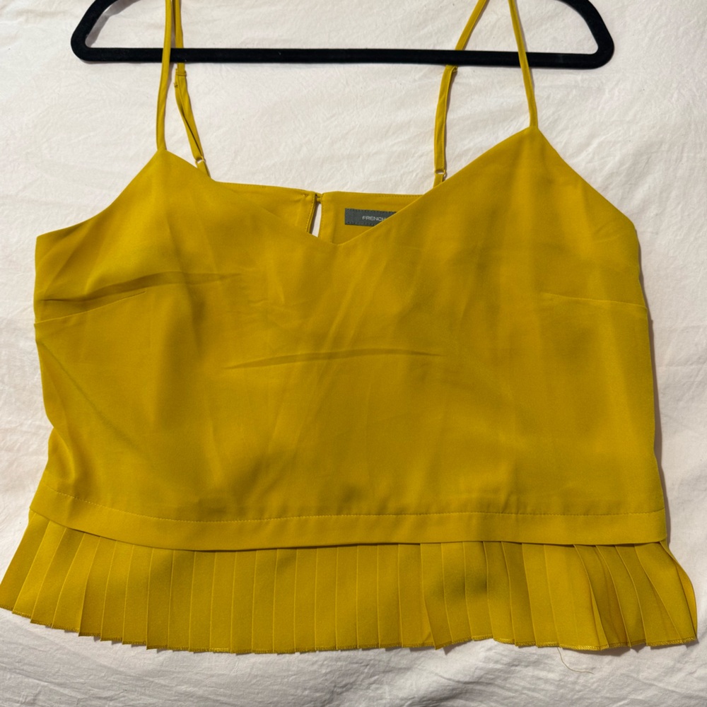French Connection Chartreuse Pleated Camisole